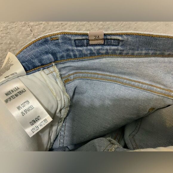 CITIZENS OF HUMANITY Women's Rocket Crop High Rise Skinny Chico Stripe Jean 24 - Picture 6 of 7